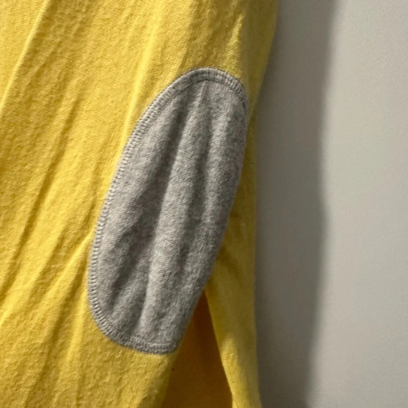 Johnnie Boden Yellow Cashmere Cotton Long Sleeve V Neck Sweater, Large - Picture 3 of 8